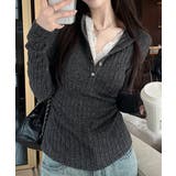 レース付リブニットトップス Vネック長袖 | SUNSHINE CLOSET | 詳細画像7 