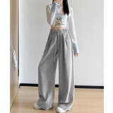 ハイウエストイージーパンツ 着やせボトムス ゆったり韓国風リラックスパンツ | SUNSHINE CLOSET | 詳細画像1 