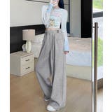 ハイウエストイージーパンツ 着やせボトムス ゆったり韓国風リラックスパンツ | SUNSHINE CLOSET | 詳細画像8 