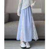 レース切り替え ロングチェック柄スカート | SUNSHINE CLOSET | 詳細画像2 