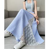 レース切り替え ロングチェック柄スカート | SUNSHINE CLOSET | 詳細画像4 