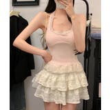 裾フリルレースホルターネックタンクトップ | SUNSHINE CLOSET | 詳細画像7 