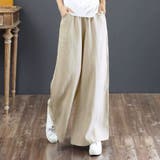 綿麻ワイドパンツ ロングパンツ春秋 | SUNSHINE CLOSET | 詳細画像1 
