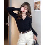 Vネック ボタンリブニット トップス | SUNSHINE CLOSET | 詳細画像3