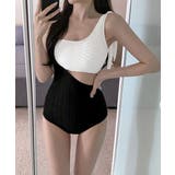 モノトーンリボンショルダーワンピース水着 | SUNSHINE CLOSET | 詳細画像4 