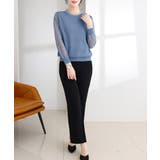 シースルー袖ニット 異素材ニットトップス | SUNSHINE CLOSET | 詳細画像11