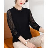 シースルー袖ニット 異素材ニットトップス | SUNSHINE CLOSET | 詳細画像6