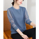 シースルー袖ニット 異素材ニットトップス | SUNSHINE CLOSET | 詳細画像9