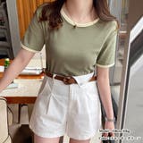 バイカラーリブTシャツ レディース半袖 | ANGELCLOSET | 詳細画像5