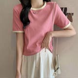 バイカラーリブTシャツ レディース半袖 | ANGELCLOSET | 詳細画像6