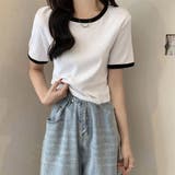 バイカラーリブTシャツ レディース半袖 | ANGELCLOSET | 詳細画像7