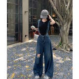 サス付デニムワイドパンツ ハイウエスト | SUNSHINE CLOSET | 詳細画像10 