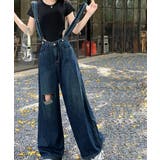 サス付デニムワイドパンツ ハイウエスト | SUNSHINE CLOSET | 詳細画像5 