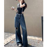 サス付デニムワイドパンツ ハイウエスト | SUNSHINE CLOSET | 詳細画像8 