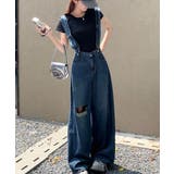 サス付デニムワイドパンツ ハイウエスト | SUNSHINE CLOSET | 詳細画像9 