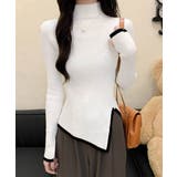 配色ハイネックニットセーター リブニット | SUNSHINE CLOSET | 詳細画像4