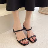 ブラック | サンダル レディース ローヒール | SUNSHINE CLOSET