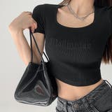 ブラック | ショートTシャツ レディース 韓国風 | ANGELCLOSET