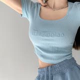 ライトブルー | ショートTシャツ レディース 韓国風 | ANGELCLOSET