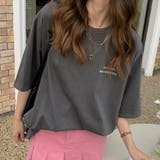 ダークグレー | ワンポイント Tシャツ レディース 春夏 | ANGELCLOSET