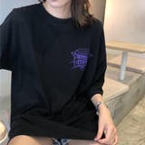 ブラック | Tシャツ レディース 半袖 ロゴ 春 春服 韓国ファッション 韓国 | ANGELCLOSET