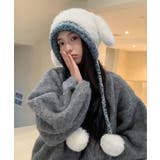 うさぎ耳ニット帽 配色 レディース 小顔 | SUNSHINE CLOSET | 詳細画像3 