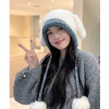 うさぎ耳ニット帽 配色 レディース 小顔 | SUNSHINE CLOSET | 詳細画像4 