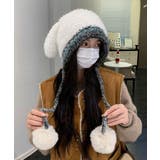 うさぎ耳ニット帽 配色 レディース 小顔 | SUNSHINE CLOSET | 詳細画像6 
