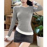 長袖Tシャツ ドッキング 無地カットソー | SUNSHINE CLOSET | 詳細画像4 