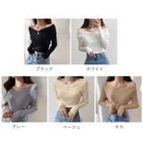 ニットトップス Vネック 肌見せ 韓国風 | SUNSHINE CLOSET | 詳細画像2