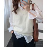 ニットベスト Vネック 重ね着 春秋冬 | SUNSHINE CLOSET | 詳細画像13