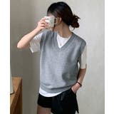 ニットベスト Vネック 重ね着 春秋冬 | SUNSHINE CLOSET | 詳細画像3