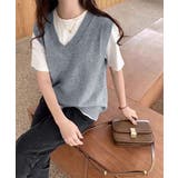 ニットベスト Vネック 重ね着 春秋冬 | SUNSHINE CLOSET | 詳細画像4