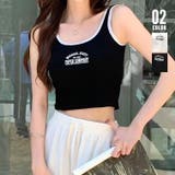 カップ付き タンクトップ白黒 レディース | ANGELCLOSET | 詳細画像1