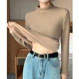 無地インナー 裏起毛 カットソー 保温 | ANGELCLOSET | 詳細画像14