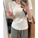 無地Tシャツ レディース Vネック 夏 | ANGELCLOSET | 詳細画像12