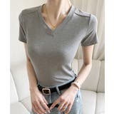 無地Tシャツ レディース Vネック 夏 | ANGELCLOSET | 詳細画像2