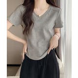 無地Tシャツ レディース Vネック 夏 | ANGELCLOSET | 詳細画像4