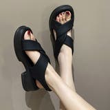 厚底サンダル クロスベルト 美脚 韓国夏 | SUNSHINE CLOSET | 詳細画像1 