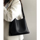 ショルダーバッグ 黒 無地 トートバッグ | SUNSHINE CLOSET | 詳細画像3 