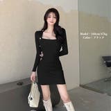 ニットワンピース リブ タイト 長袖韓国 | SUNSHINE CLOSET | 詳細画像4