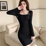 ニットワンピース リブ タイト 長袖韓国 | SUNSHINE CLOSET | 詳細画像6