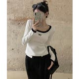 Tシャツ クールネック 刺しゅう 秋冬 | SUNSHINE CLOSET | 詳細画像3 