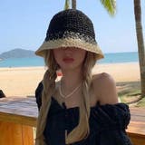 麦わら帽子 配色ストローハット 小顔韓国 | SUNSHINE CLOSET | 詳細画像11 