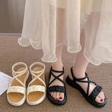 厚底サンダル ストラップ 美脚 韓国 夏 | SUNSHINE CLOSET | 詳細画像4