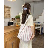 トートバッグ 綿麻 ストライプ柄 韓国風 | SUNSHINE CLOSET | 詳細画像4 