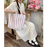 トートバッグ 綿麻 ストライプ柄 韓国風 | SUNSHINE CLOSET | 詳細画像5 