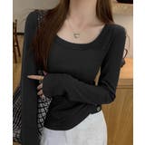 長袖Tシャツ レディース スクエアネック | ANGELCLOSET | 詳細画像4