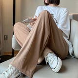 セミワイドパンツ プリーツパンツ 美脚 | ANGELCLOSET | 詳細画像1