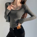 長袖Tシャツ ショート丈 Uネック 韓国 | ANGELCLOSET | 詳細画像1